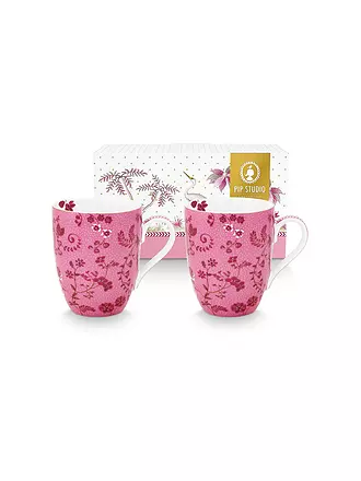 PIP STUDIO | Henkelbecher Large 2er Set 350ml JOLIE Flowers Pink | 